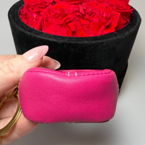 SOLD Vintage Coach Mini Hobo Ergo Key Ring/Bag Charm Pink Leather Mini Bag Y2K - Picture 5 of 9